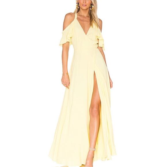 Privacy Please Dresses & Skirts - Privacy Please Acme Dress Butter Yellow Wrap Maxi size XS NWT